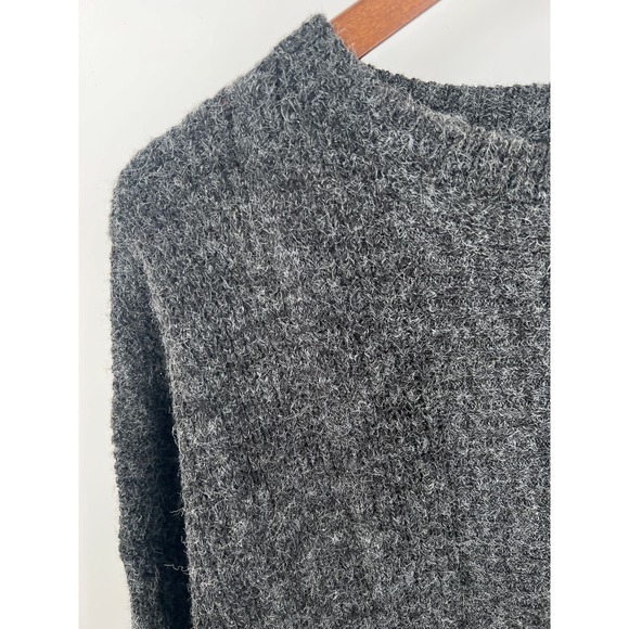 Listicle women's grey textured mohair wool oversized long sweater size large - Picture 2 of 5